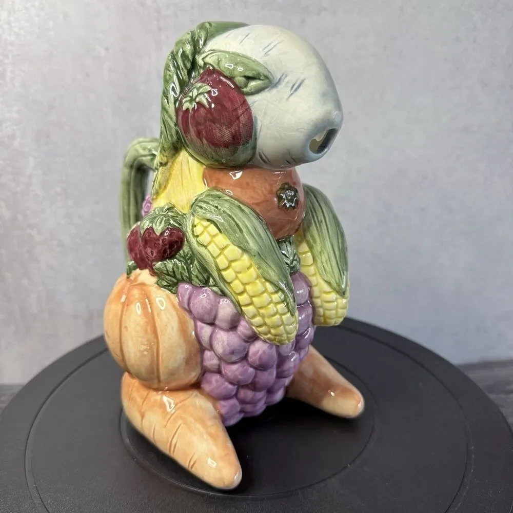 Ceramic Rabbit Pitcher Fruits And Vegetables CBK 1992
